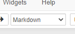 Image showing 'Markdown' in drop-down box